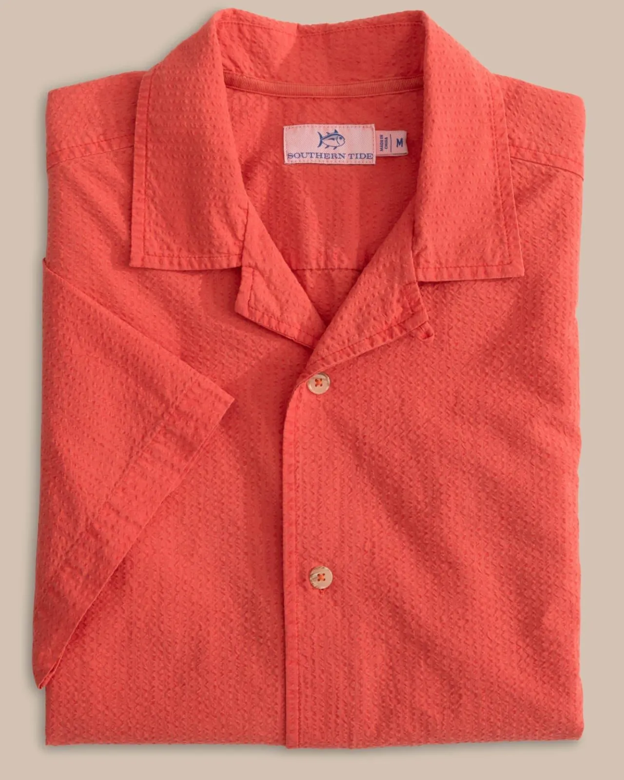 Southern Tide Sun Washed Seersucker Camp Short Sleeve Sport Shirt Outlet