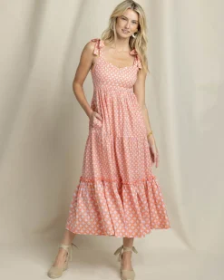 Southern Tide Sylvi Sun Daze Geo Print Maxi Dress Conch Shell Flash Sale