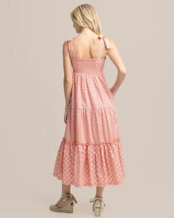 Southern Tide Sylvi Sun Daze Geo Print Maxi Dress Conch Shell Flash Sale