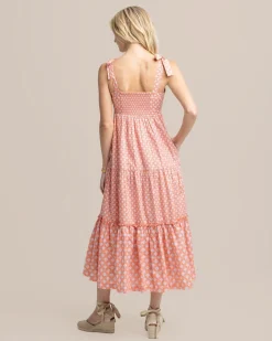 Southern Tide Sylvi Sun Daze Geo Print Maxi Dress Conch Shell Flash Sale