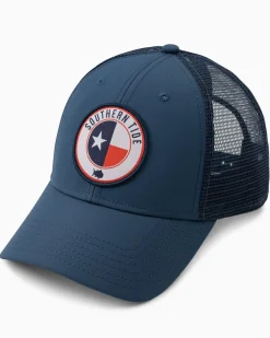 Southern Tide Texas Patch Performance Trucker Hat Seven Seas Blue Store