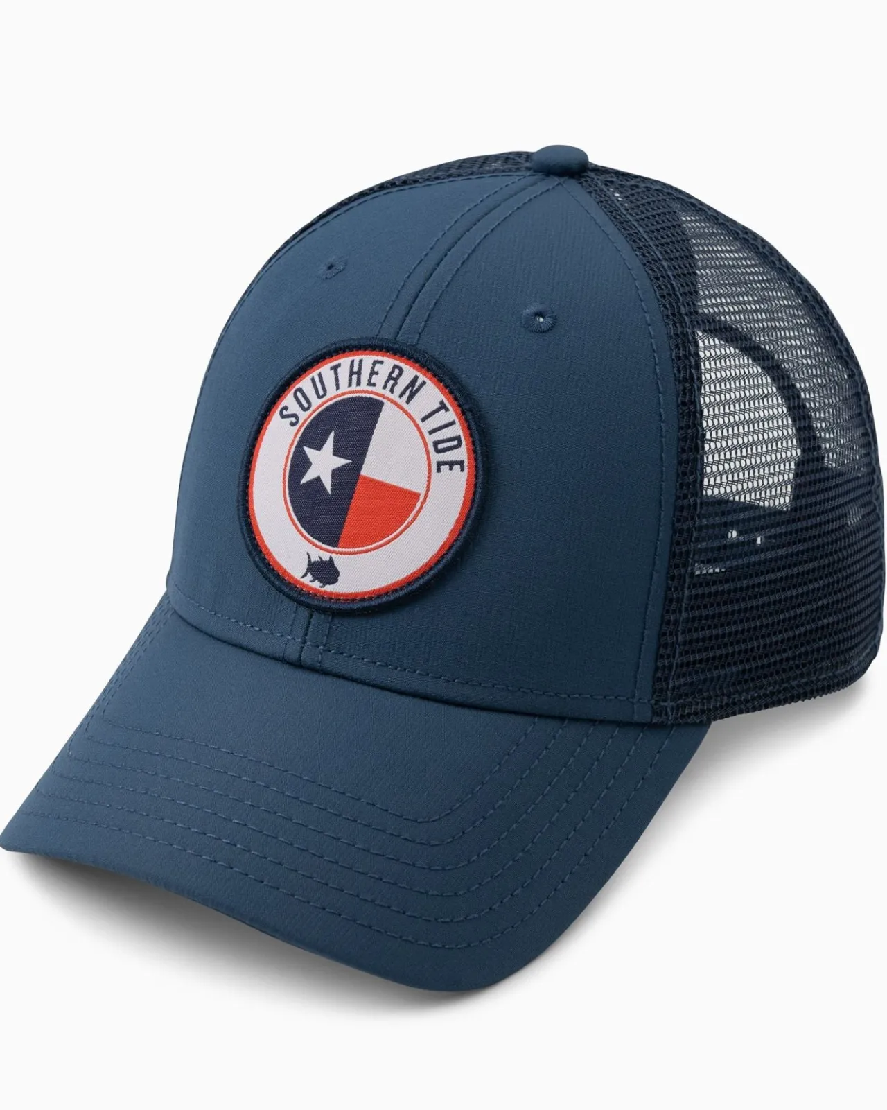 Southern Tide Texas Patch Performance Trucker Hat Seven Seas Blue Store