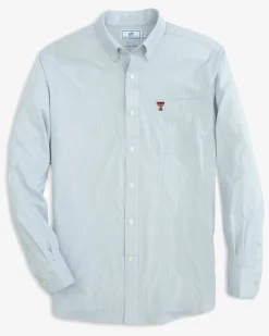 Southern Tide Texas Tech Red Raiders Gingham Button Down Shirt Slate Grey Hot