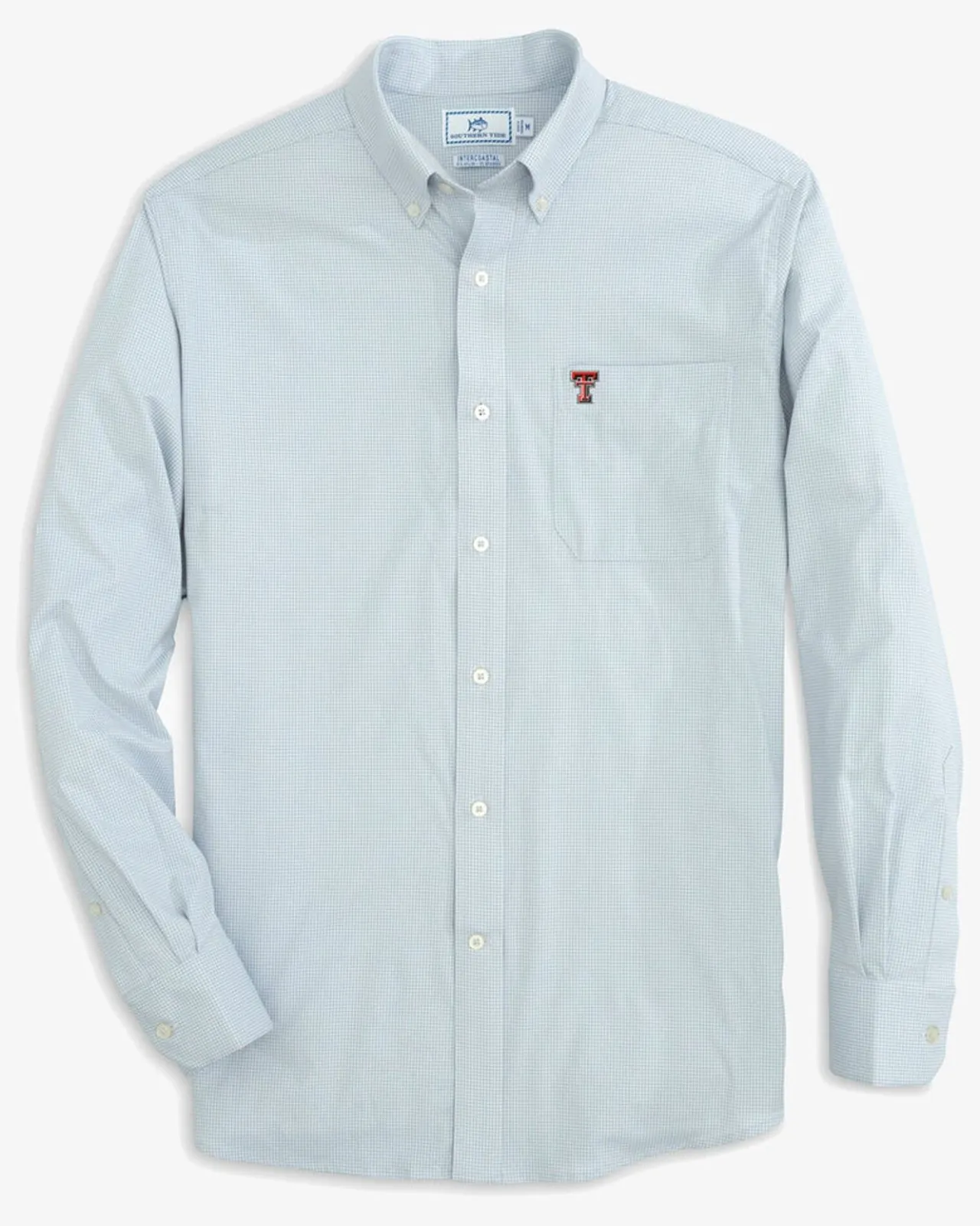 Southern Tide Texas Tech Red Raiders Gingham Button Down Shirt Slate Grey Hot