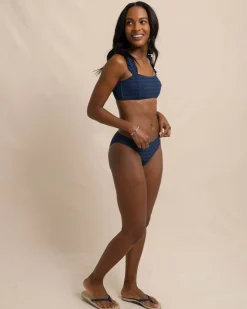 Southern Tide Texture Bikini Bottom Dress Blue Discount