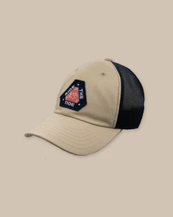 Southern Tide Tidal Wave Trucker Hat Stone Cheap