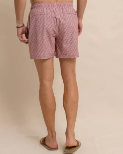 Southern Tide Vacation Views Swim Trunk Desert Flower Coral Outlet