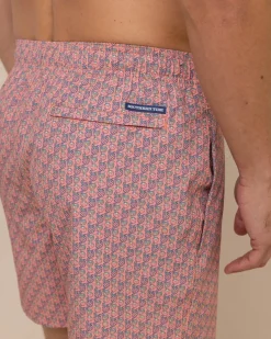 Southern Tide Vacation Views Swim Trunk Desert Flower Coral Outlet