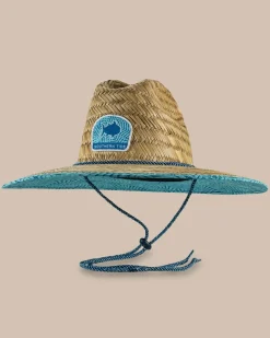 Southern Tide Vibin' Palm Straw Hat Atlantic Blue Flash Sale
