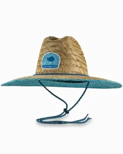 Southern Tide Vibin' Palm Straw Hat Atlantic Blue Flash Sale