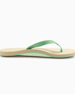 Southern Tide Womens Leather Weekend Flipjacks Starboard Green Hot