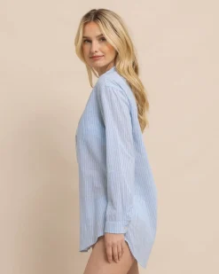 Southern Tide Wrenley Airy Cotton Tunic Clearwater Blue Cheap